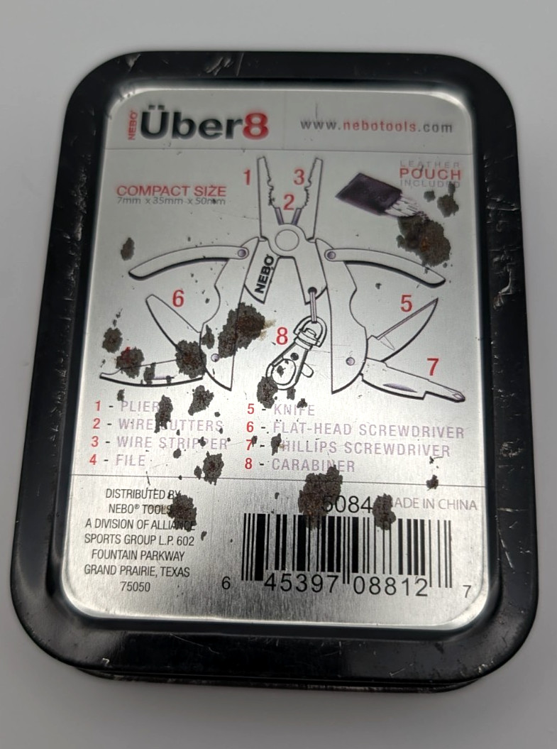 Nebo Uber8 Pocket Multi Tool In Metal Tin Carrying Case