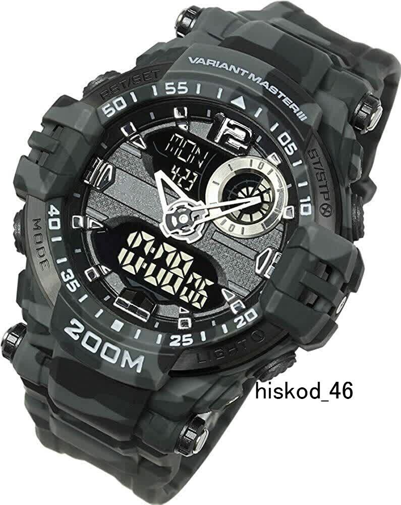 LAD WEATHER Survival Military Men ‘s Wrist Watch Outdoor Camouflage black W/ Box