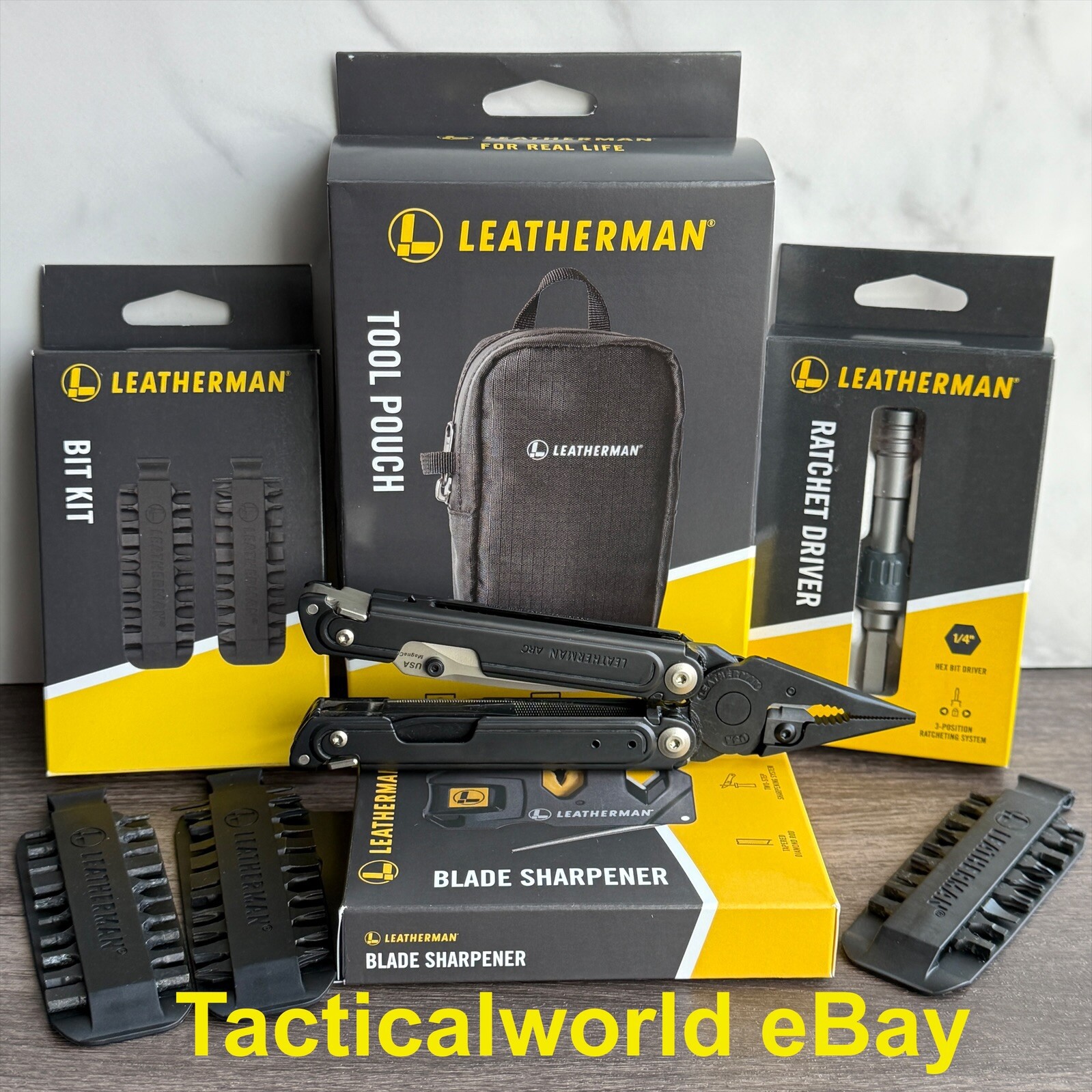 Leatherman Arc Obsidian, Leatherman Ratchet Driver, Tool Pouch Sharpener Bit Kit