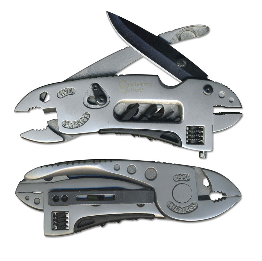 Cattleman Ranch Hand Multi Tool Cast Stainless Steel w/ 6 Functions 4 ¾” Long.
