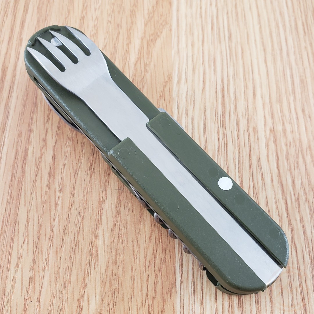 TB Outdoor French Army Camp MultiTool Knife Small Blade Green ABS Handle TBO056