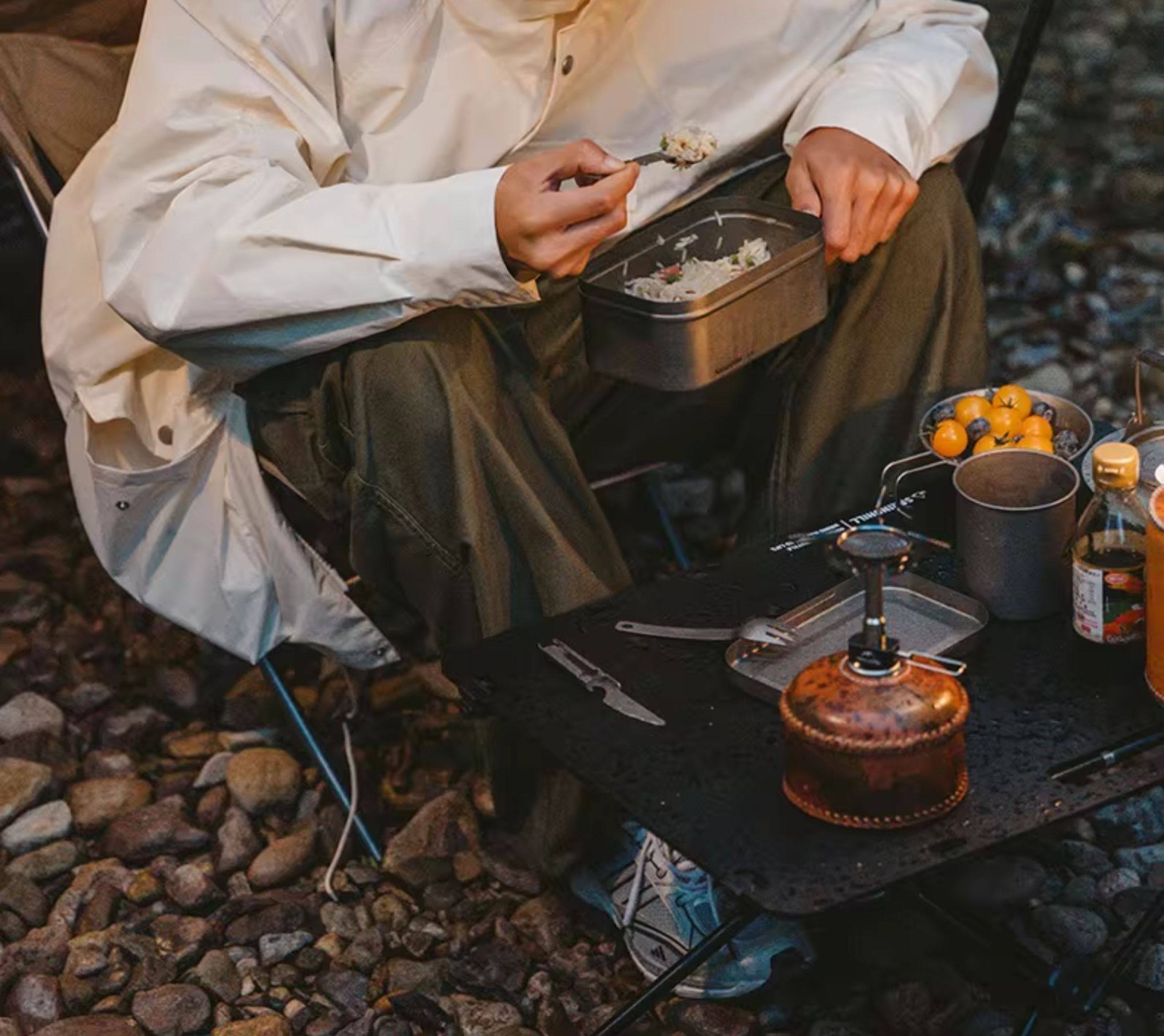 Stainless Steel Camping Utensil Set Fork Spoon Knife Outdoor Travel Tableware