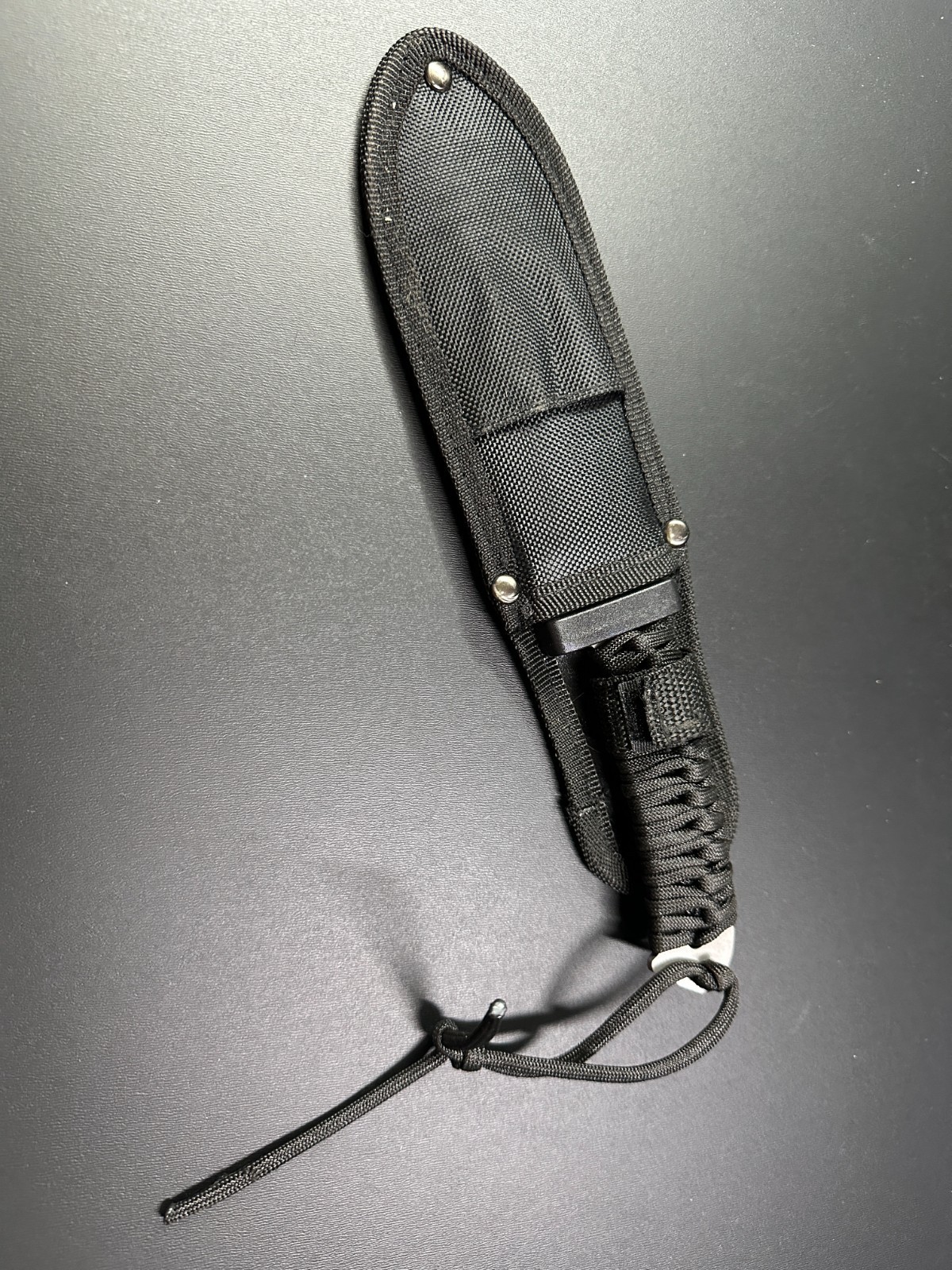 Ozark Trail Fixed Blade Knife w/ Black Paracord Wrapped Handle and Sheath