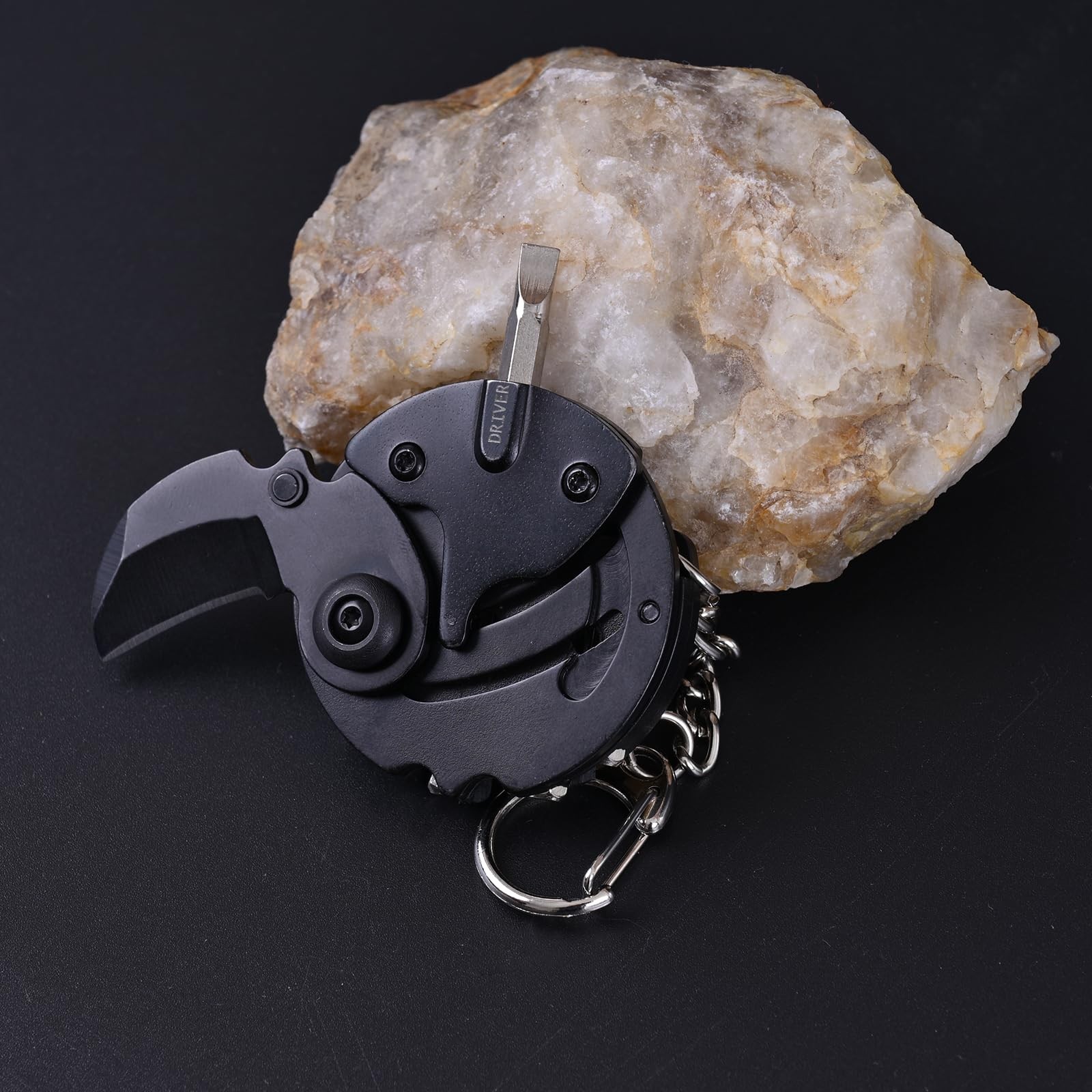 7-in-1 mini outdoor folding multifunctional tool – Small EDC Multitool with S…