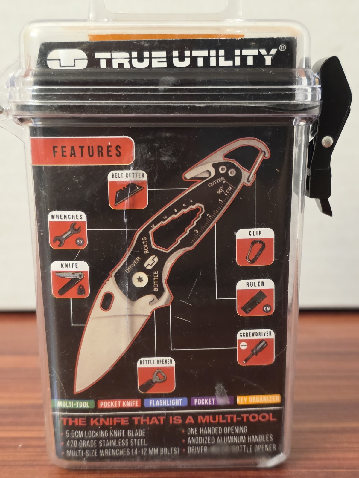 True Utility Smart Knife Multi-Tool & Weatherproof Hard Case /11 Tools In 1. NEW