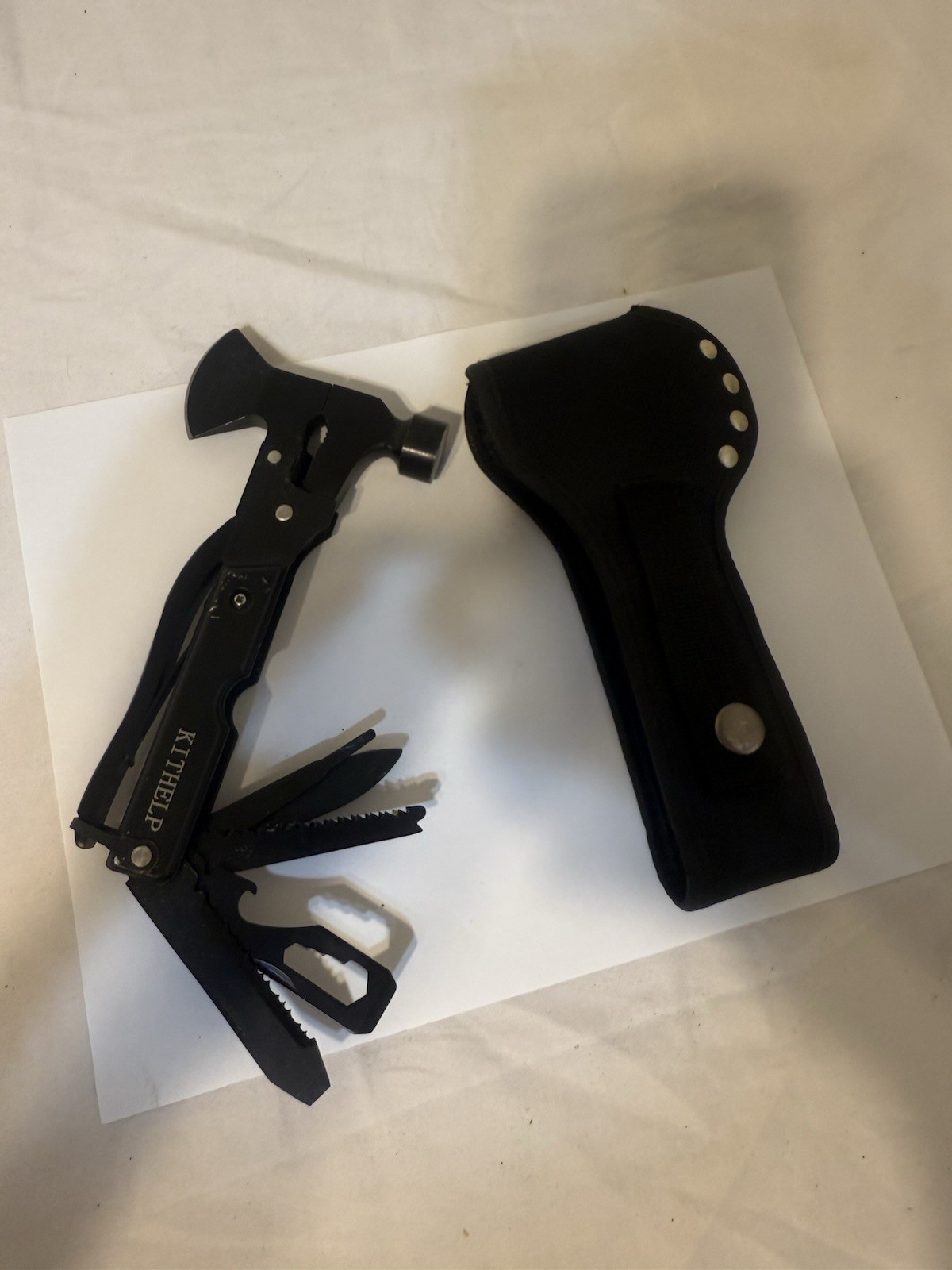 KITHELP Multi Tool Hatchet Hammer Axe with Knife & Screwdrivers + Case