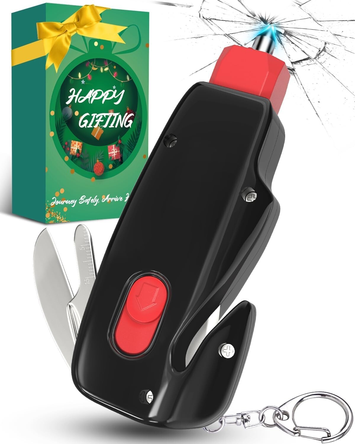 4-in-1 Car Safety Tool Kit Glass Breaker w/Seatbelt Cutter – Brand New in Box!!