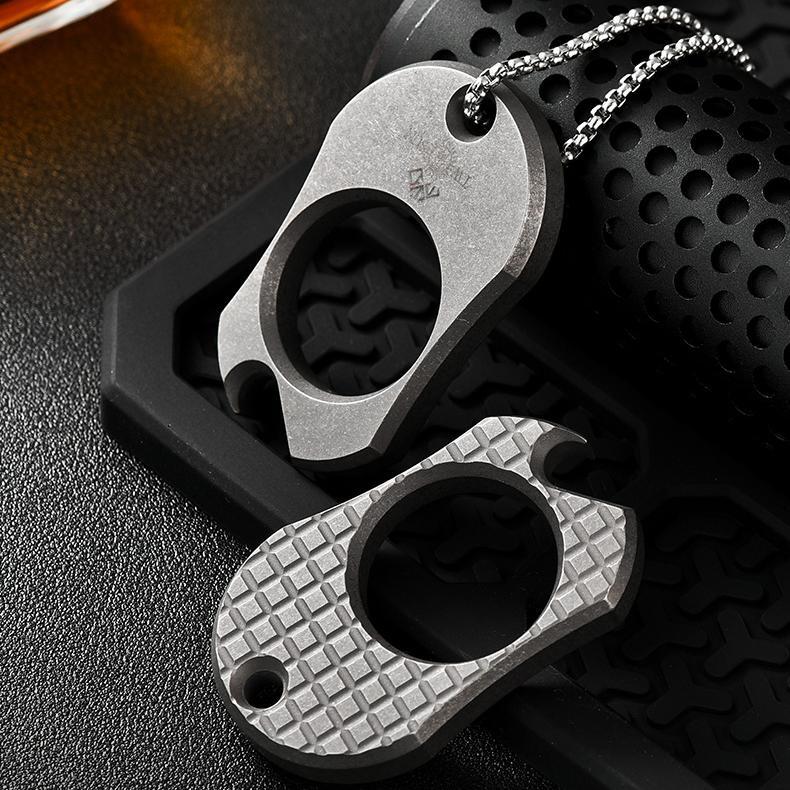 Titanium Bottle Opener EDC Keychain Necklace Pendant Outdoor EDC Multi Tool Gift