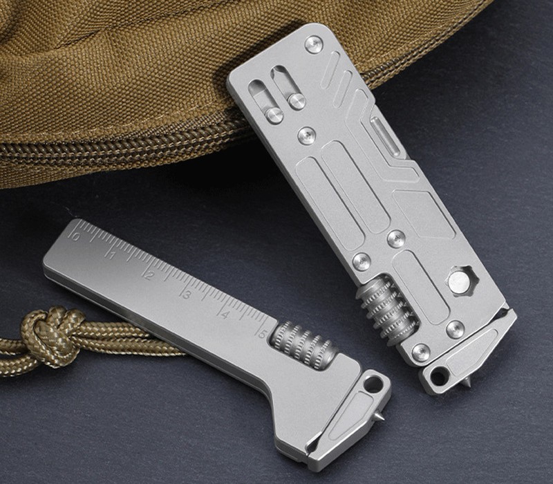 EDC Titanium Alloy Multi Tools Adjustable Wrench Pocket Outdoor Camping Keychain