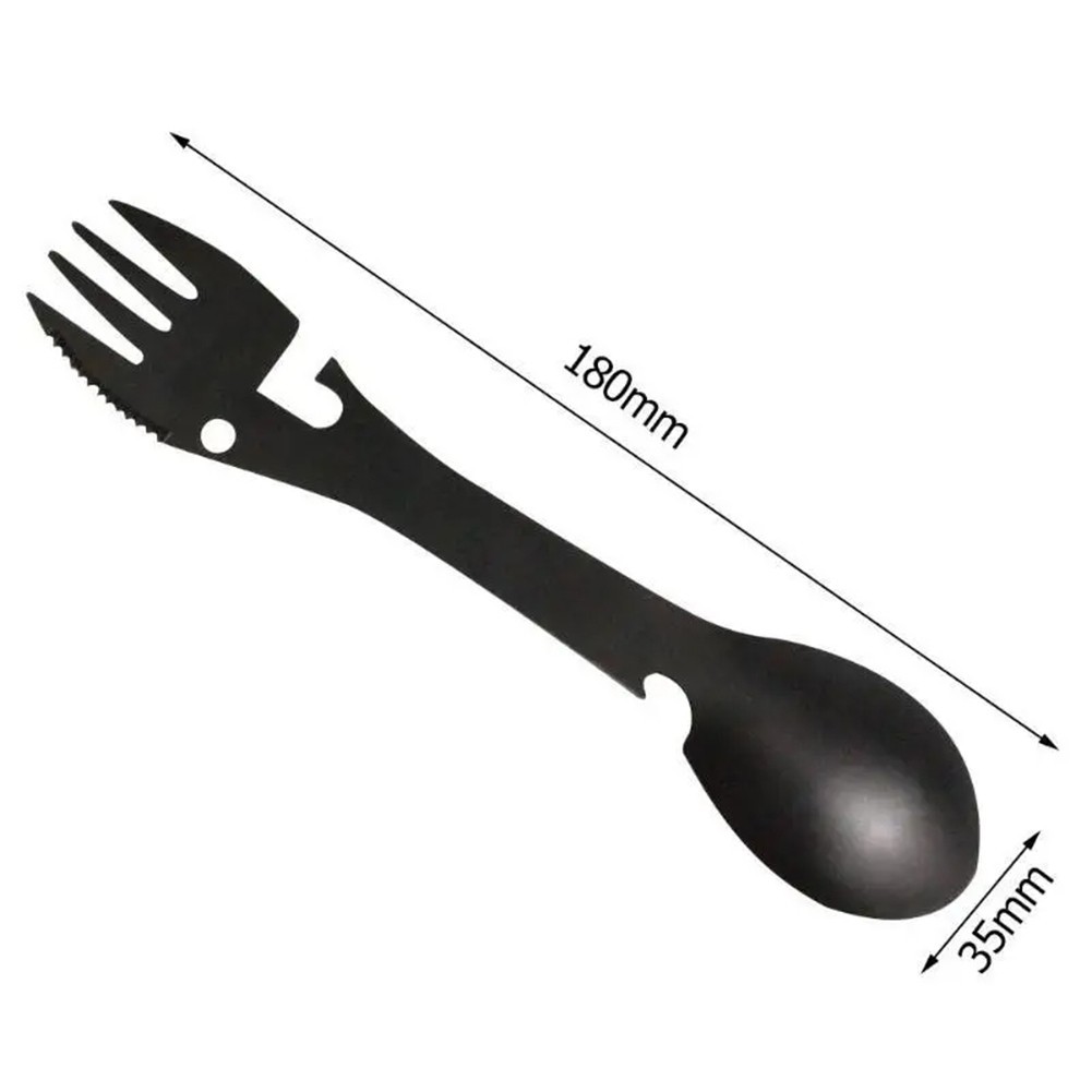 Multifunctional Camping Fork Spoon 5 in 1 Tool Rust resistant Stainless Steel
