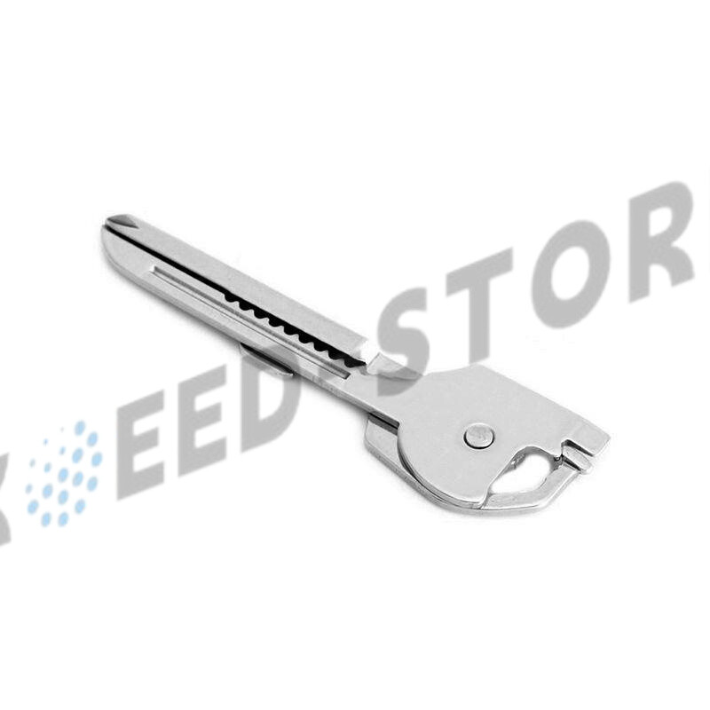 1PCS New 6-in-1 Utili Key Tool Keyring Keychain Multifunction Stainless Steel