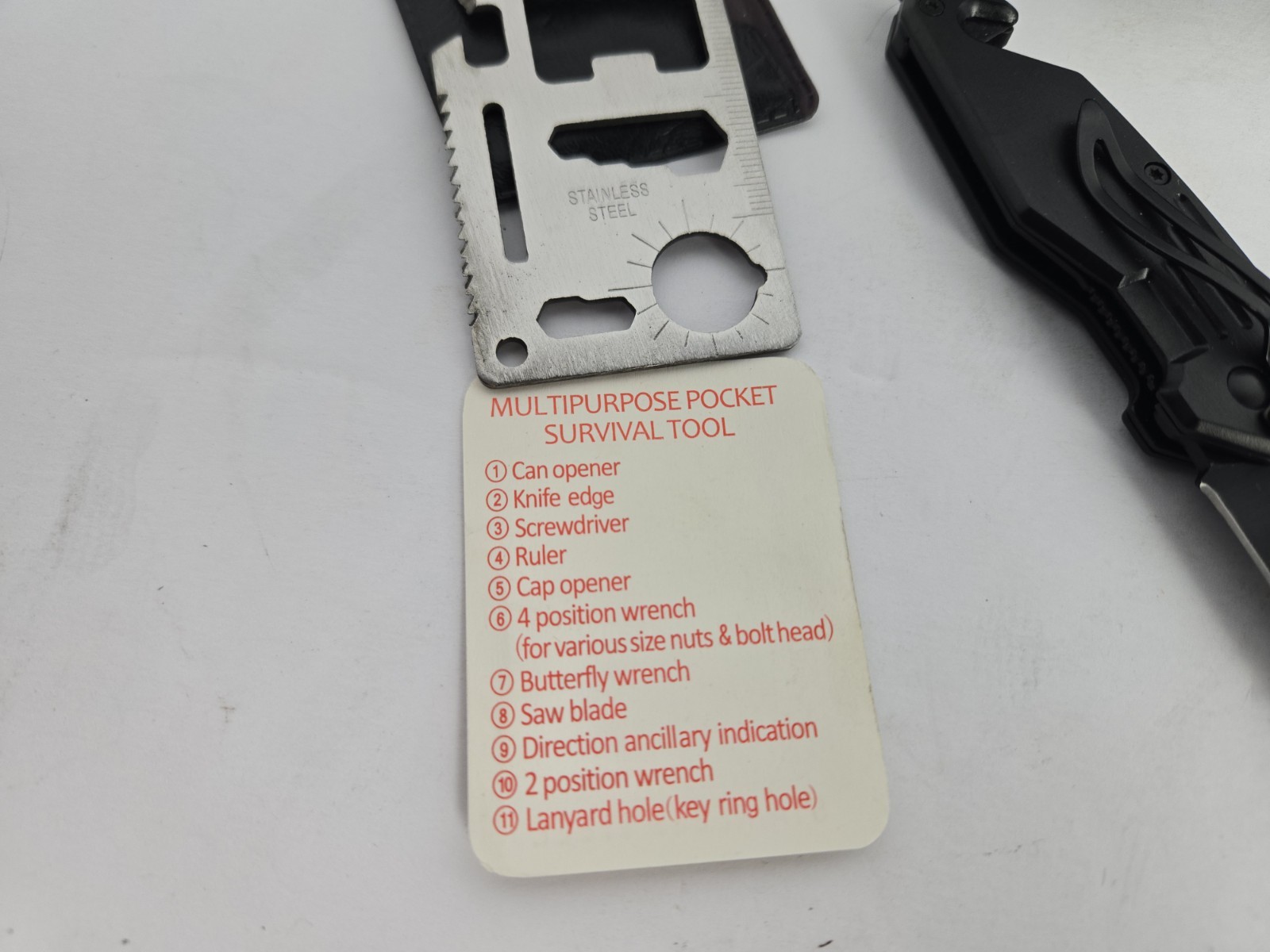 Survivor Tool Kit, Includes Fire Starter ,multi Tool ,knife ,whistle,cable Saw