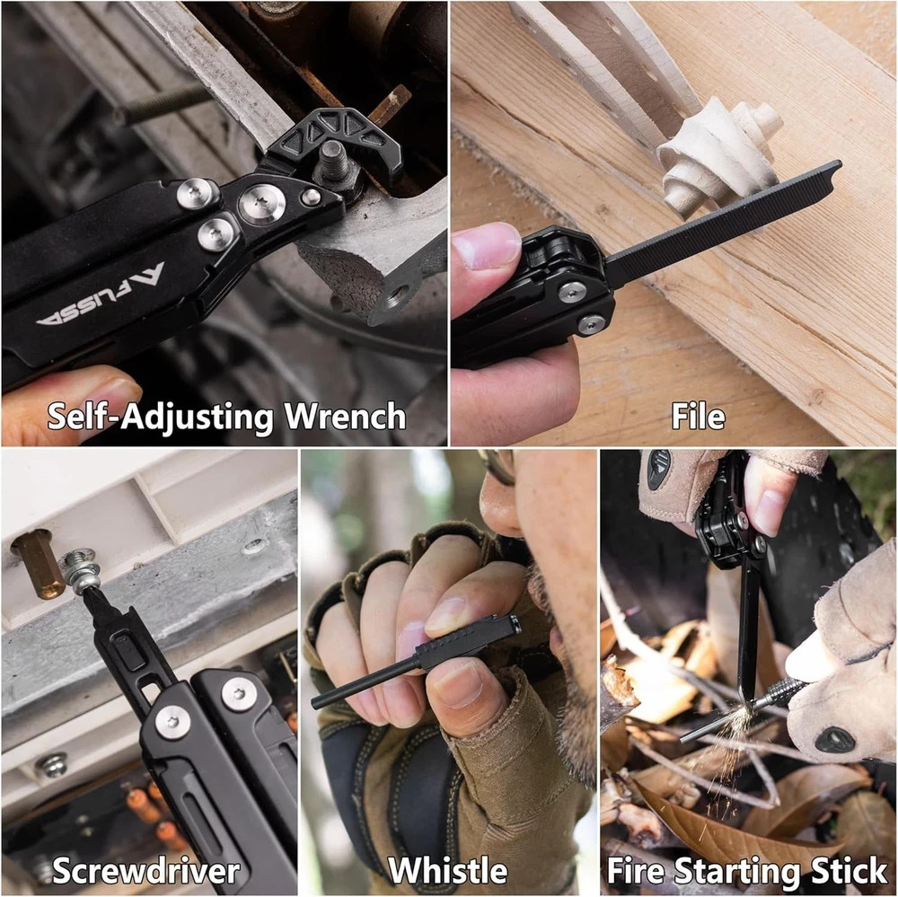 Multitool Wrench, Gift for Men, 16-IN-1 EDC Multi-tool with Self-Adjustin