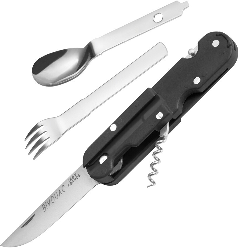 TB Outdoor French Army Camp MultiTool Knife Small Blade Black ABS Handle TBO092