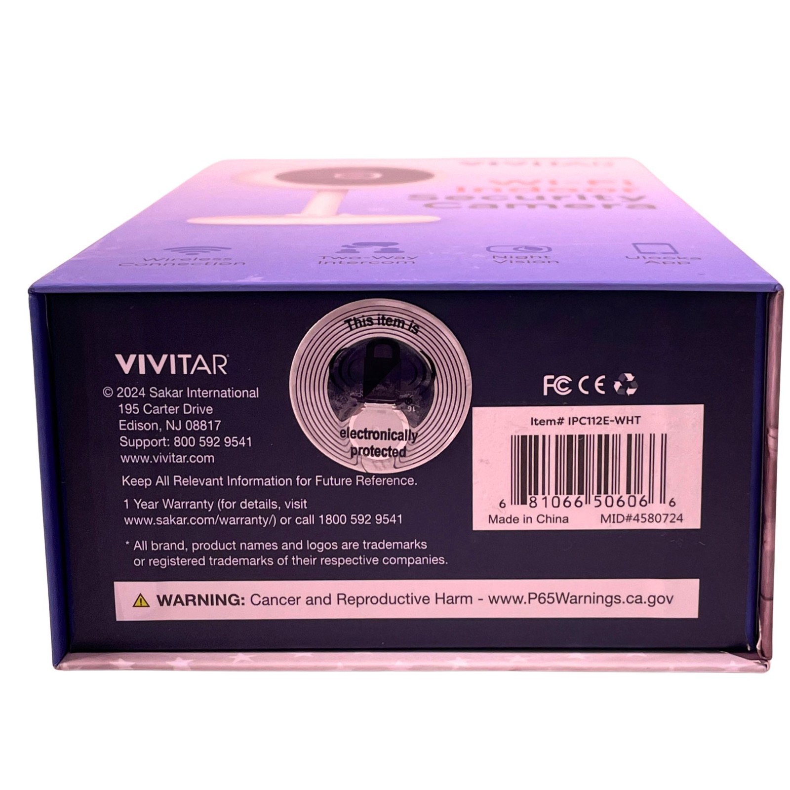 Vivitar Wi-Fi Indoor Security Camera HD Night Vision 2-Way Audio