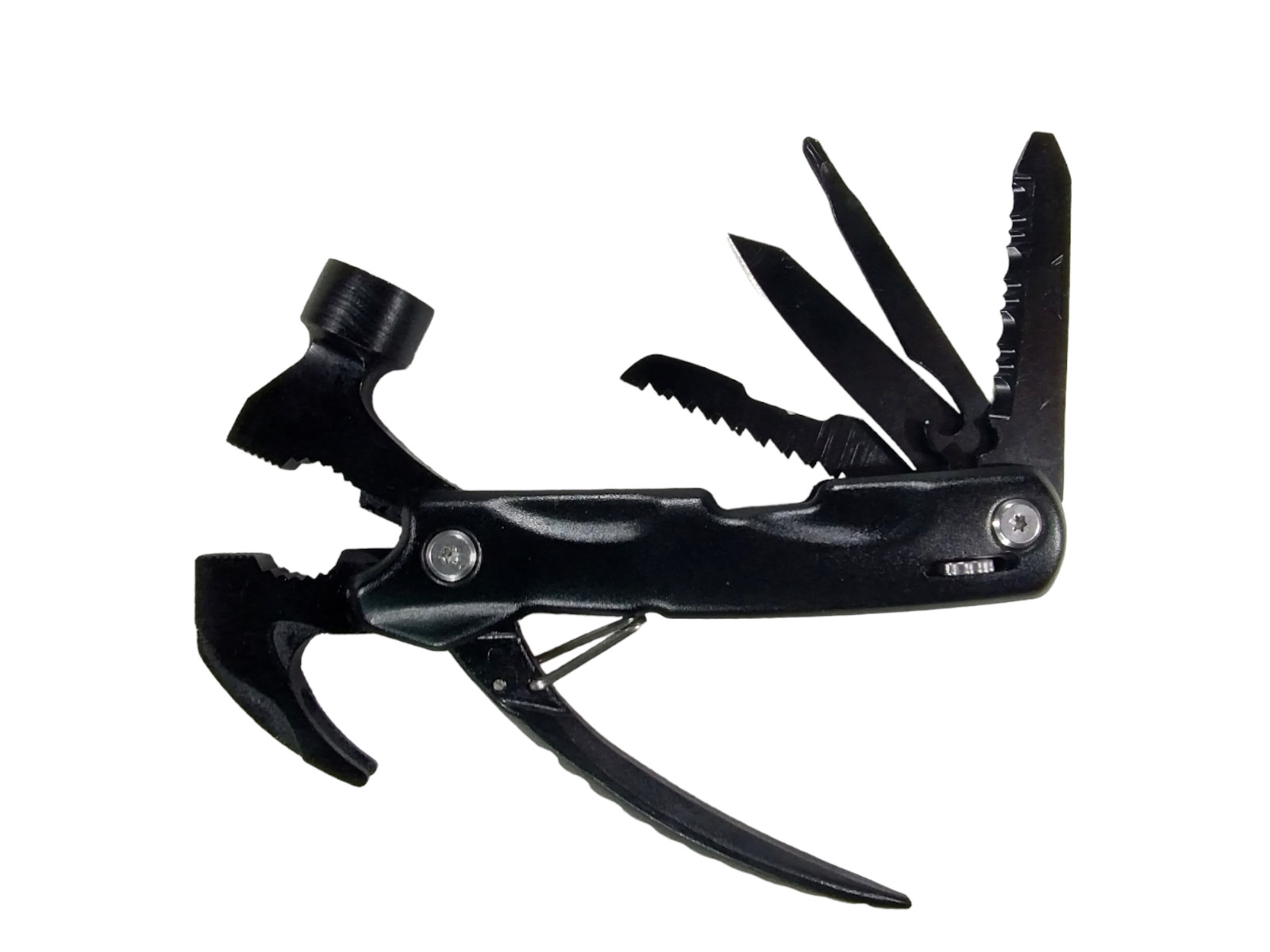 QuntionSt 12 in 1 Black Multi Tool Hammer Saw Blade Screwdriver Pliers New