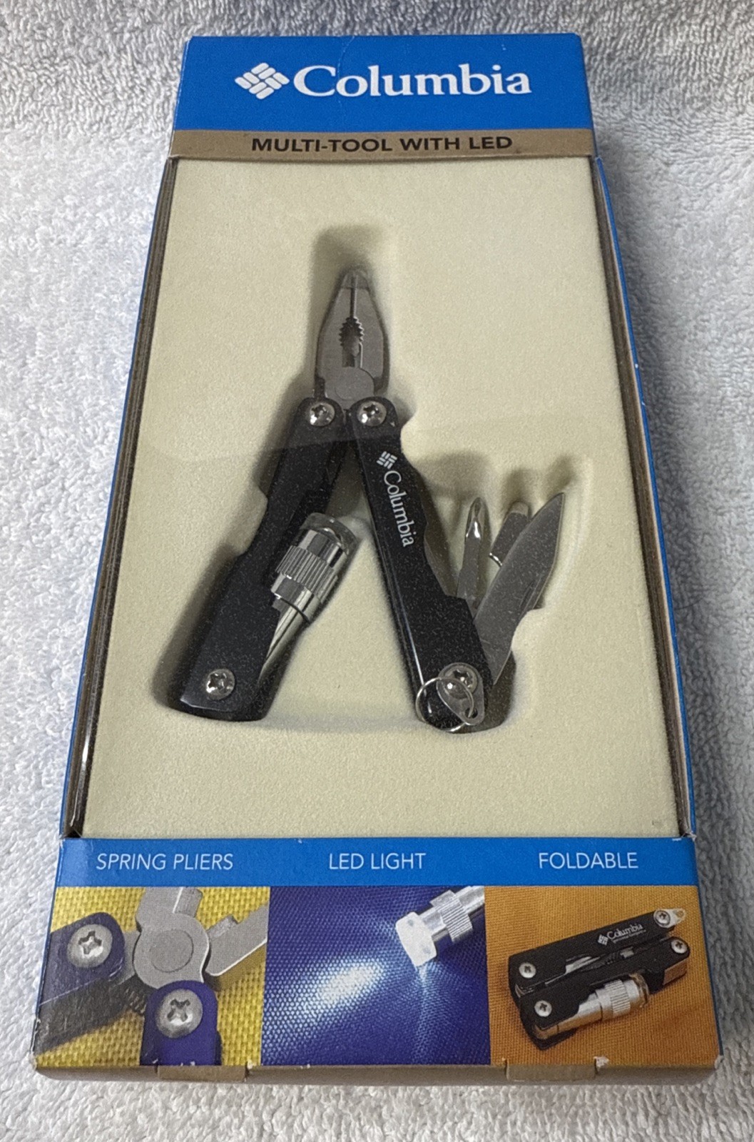 Columbia 10-Function Tool- Knife, Scissors, LED Light #BX16