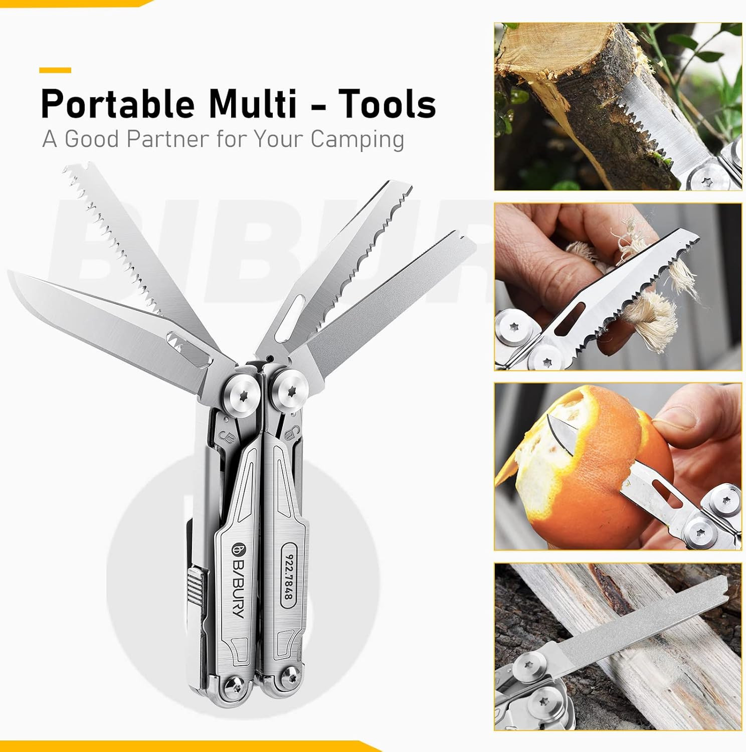 Multitool BI2038A, 19-In-1 Stainless Steel Multi Tool with Fold-Able Pliers, Scr