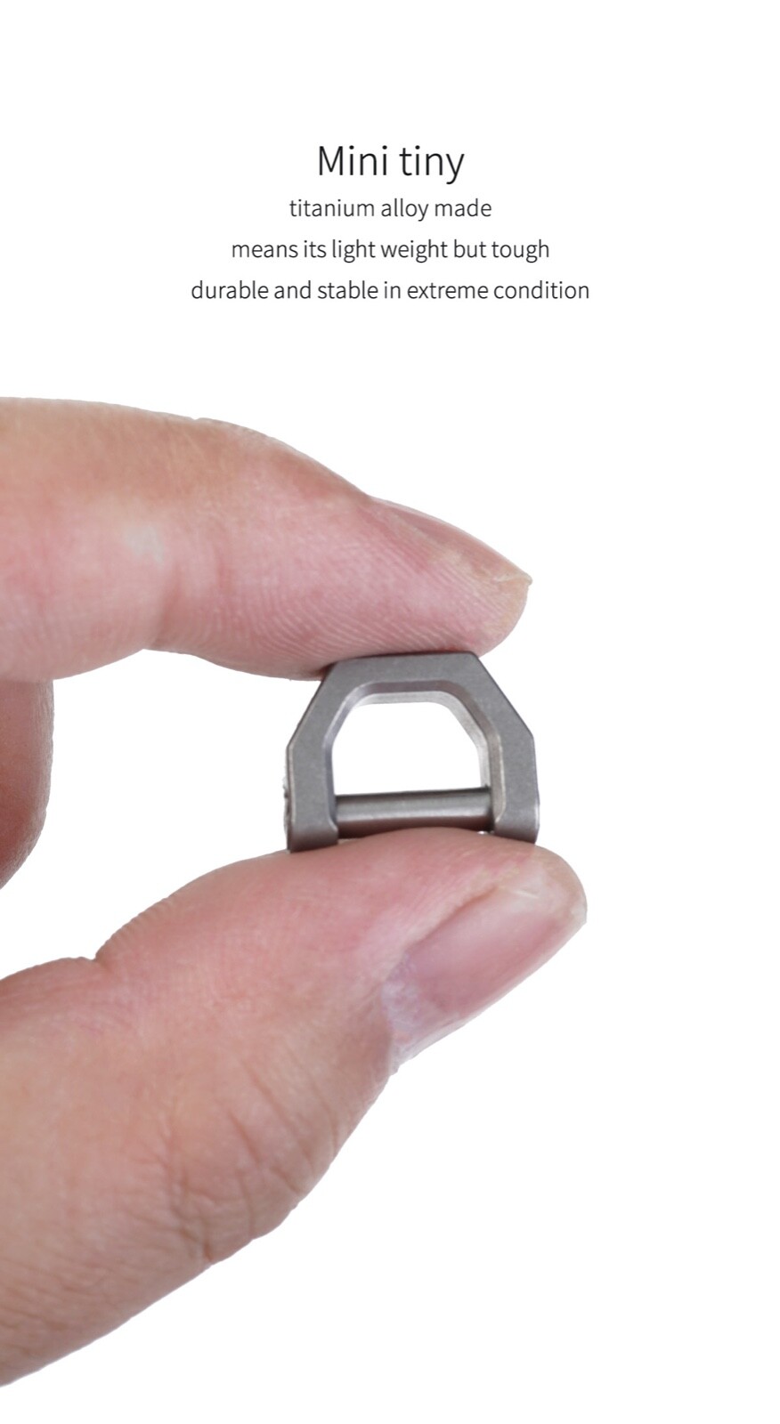 CH2 Titanium D Shape Keyring, for Car Key, Tool and EDC, Blue,size S Mecarmy