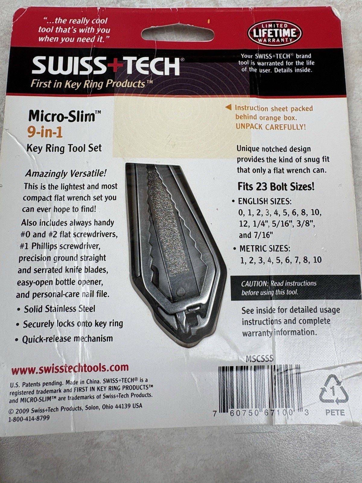 SWISS + TECH Micro-Slim 9 in 1 Multi Tool Stainless Steel (MSCSSS)
