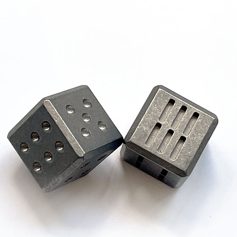 1PC Solid TC4 Titanium Dice EDC Toy Bar Entertainment Reusable Metal Ice Cube
