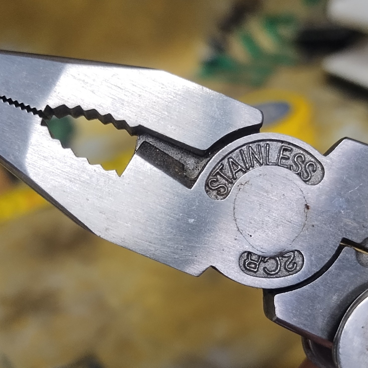 Stainless Steel Folding Multi-Tool Pliers w/ Straight Edge Knife, 6 Tools