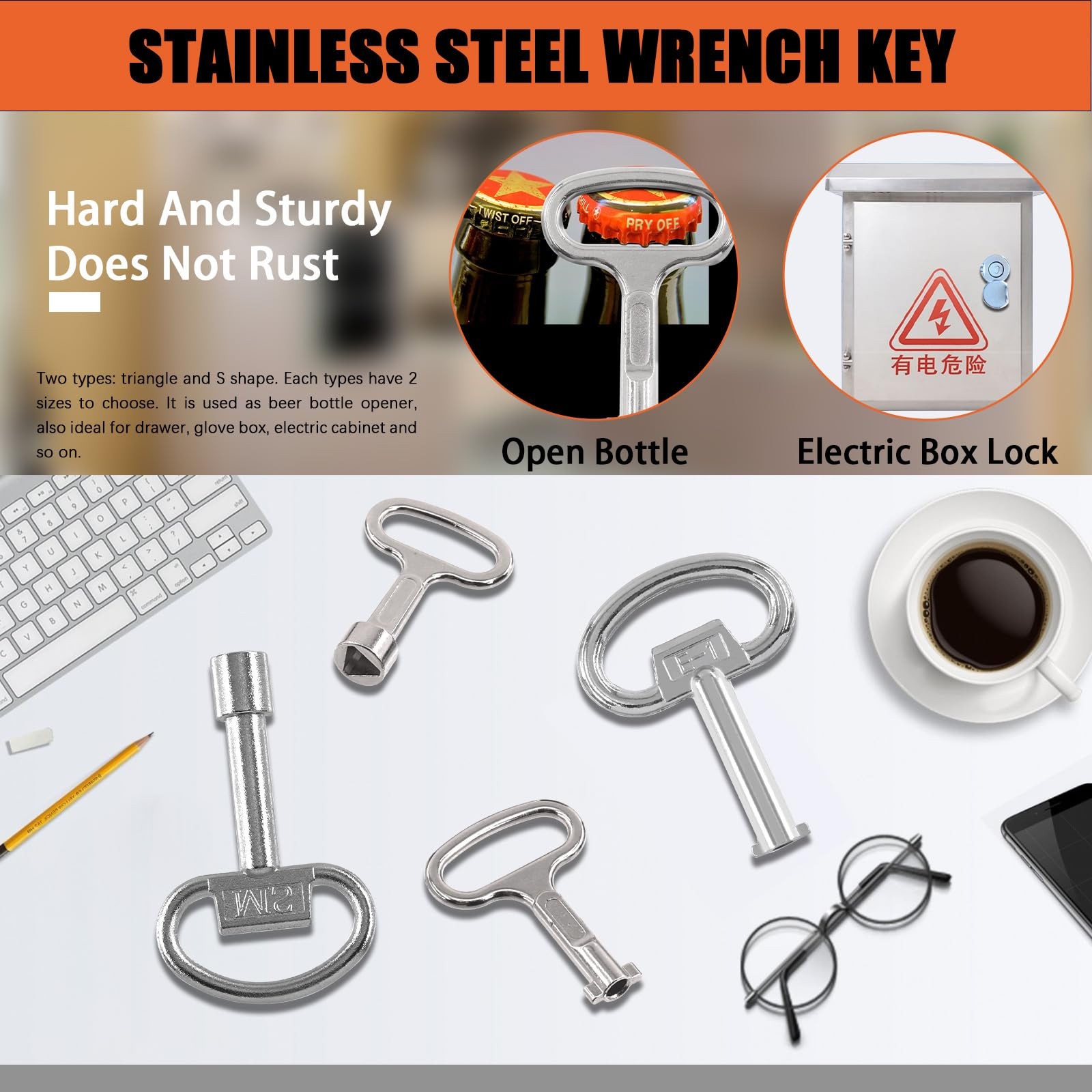 13Pcs Multi-functional Utility Kit – Includes 4-Way Spanner, Square Keys, Wat…