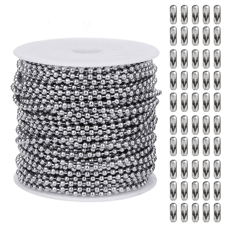 Stainless Steel Bead Chain Belt Accessory with 50 Interchangeable Clasps