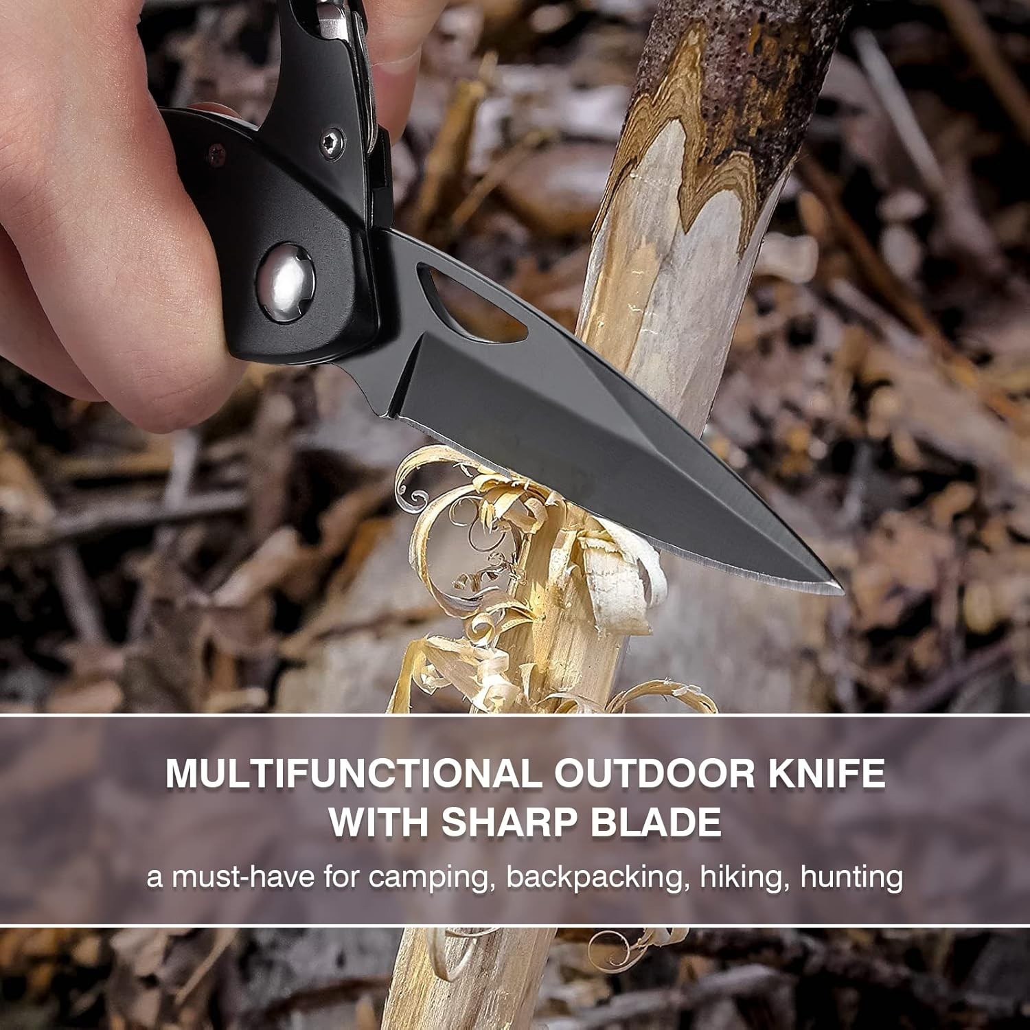 Multitool Carabiner with Pocket Knife, Stocking Stuffers Gifts for Men, EDC Cara