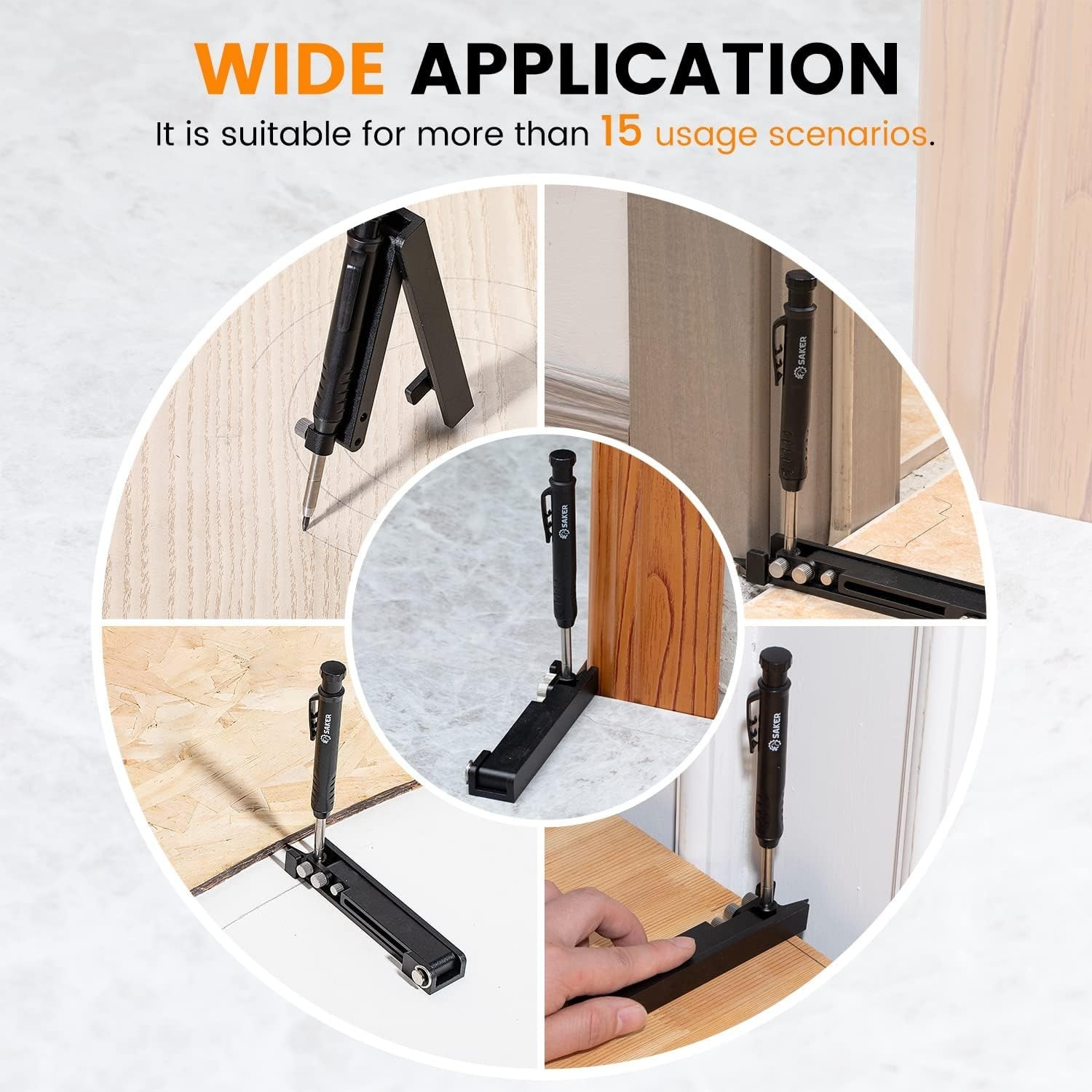 Durable Aluminum Alloy Scriber Tool – 5.5in Adjustable Black Construction Pencil