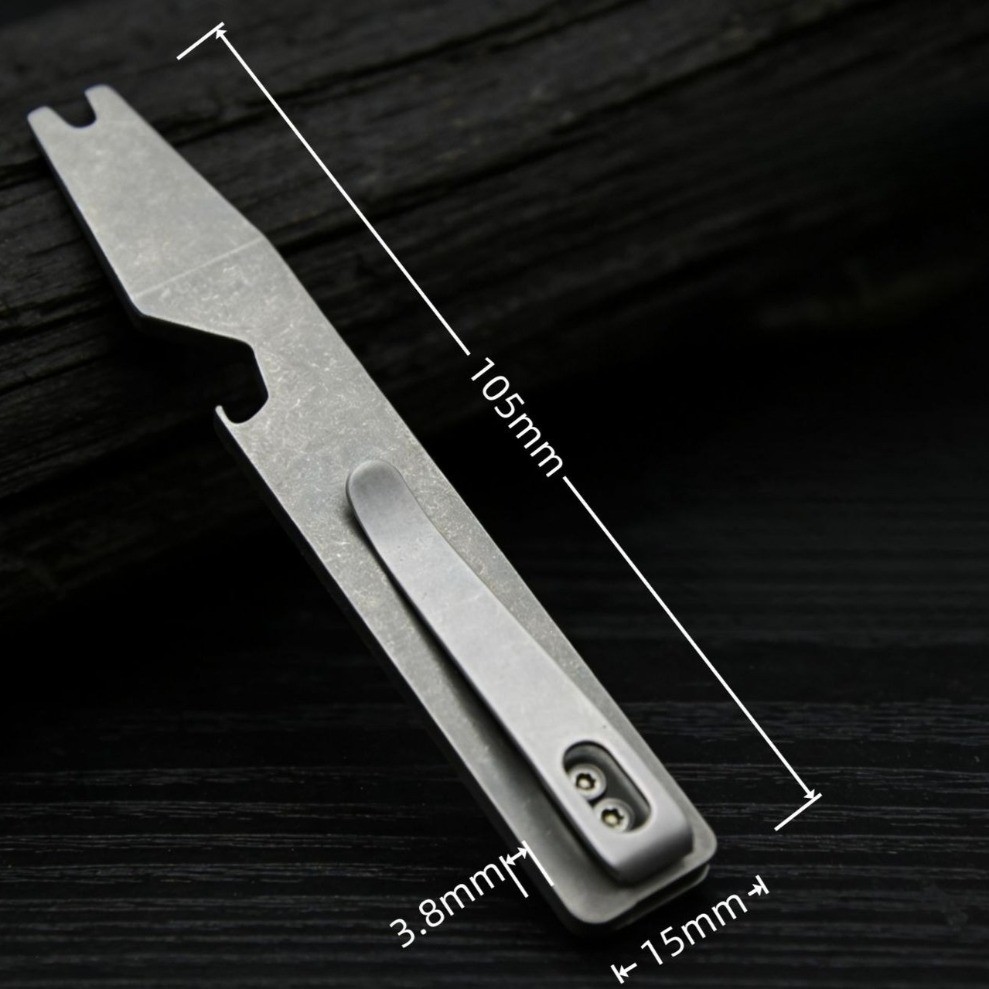 Minimalist TC4 Titanium alloy Pry Bar – with Bottle Opener Multi Tool Back clip