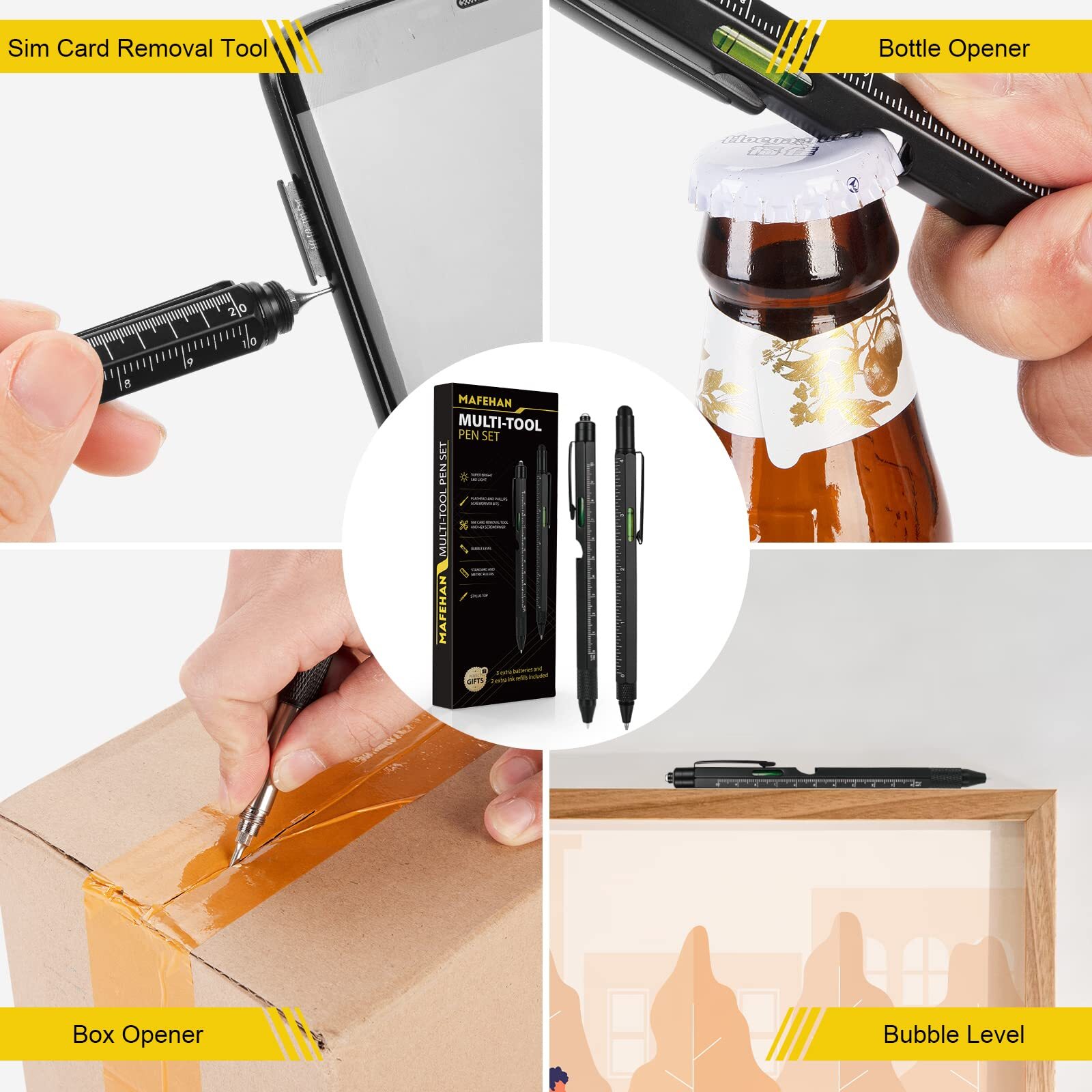 9-in-1 Multitool Pen Unique Father’s Day Gift for Men All-Black Design