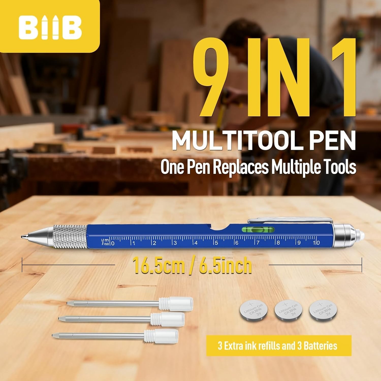 9-in-1 Multitool Pen: Unique Valentine’s Gift for Him—Includes Gift Box