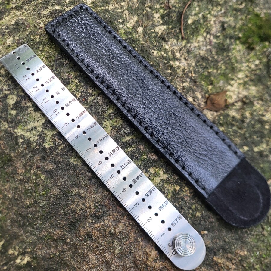 Titanium Alloy Ruler Compass Protractor Scale CM Inch Keychain Portable EDC Tool