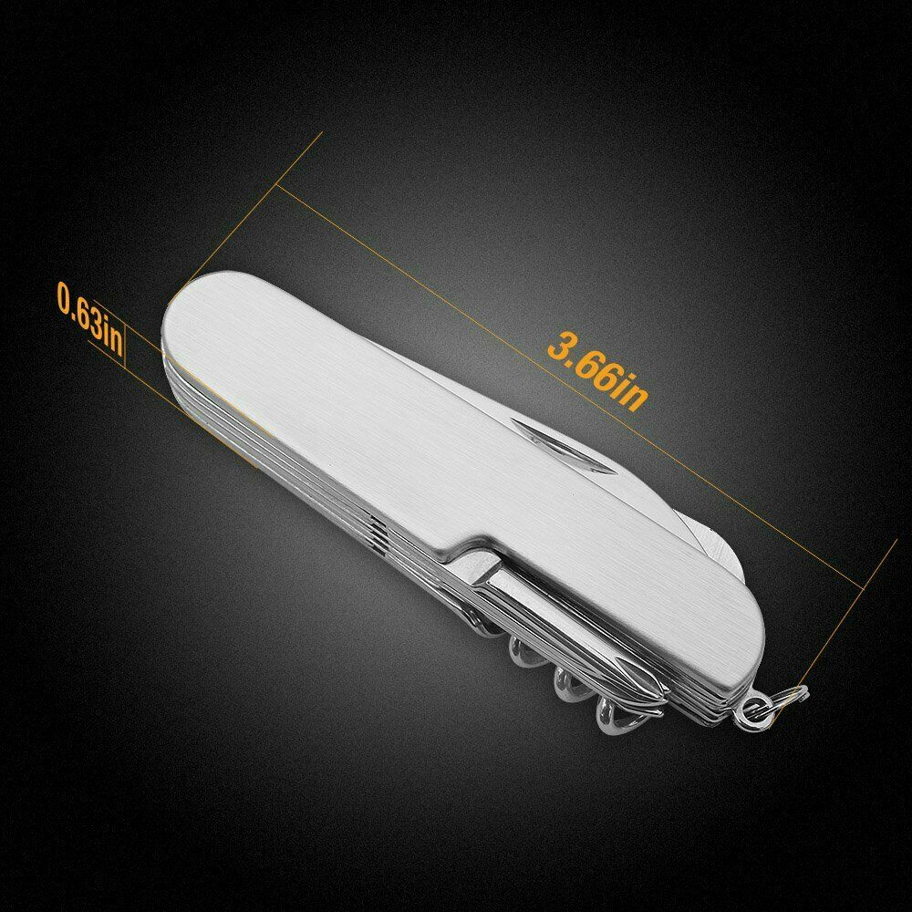 2 Pack 11 in 1 Stainless Steel Multifunctional Folding Pocket Knife Camp Outdoor