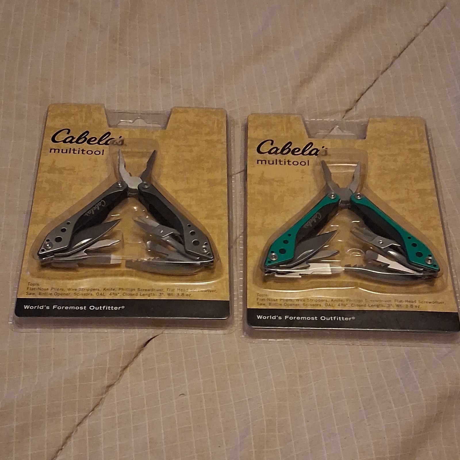 Cabela’s Multitool 7-in-1 Stainless Steel Black-Green Teal w/ Sheath