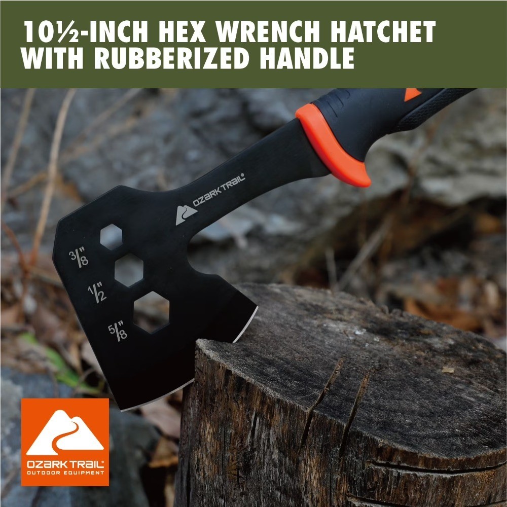 7 Piece Camping Multitool Set with Hammer Axe Flashlight Survival Knife Kit