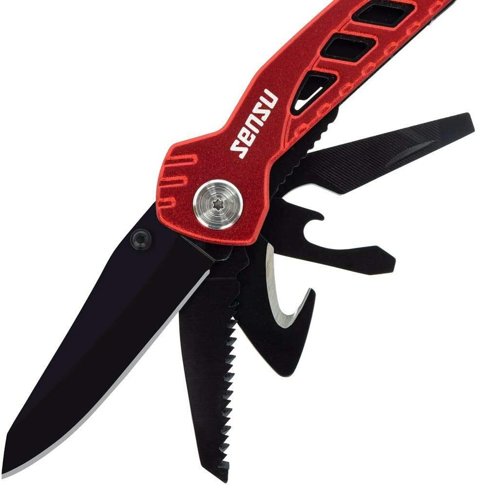 Aluminum Fishing Multitools (Pocket Size, E:11-in-1 Multi Tool – Red&Black)