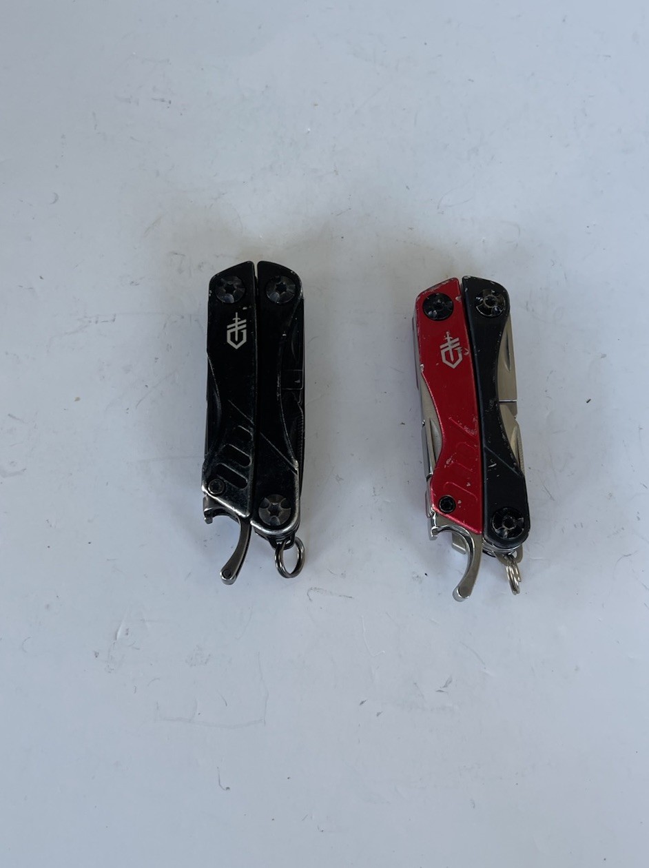 Lot 2 Gerber Dime Mini Multitools, Red / Black, Plain Edge, Scissors, Fast Ship!