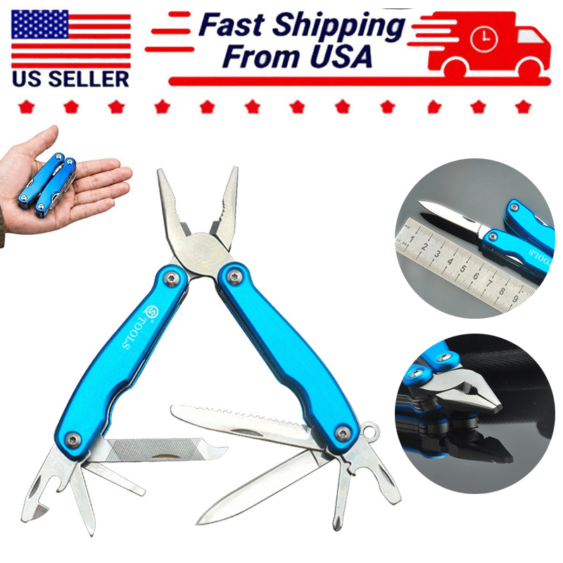Stainless Steel Pocket Size Portable Camping Multitool With Pliers Saw Men Gift