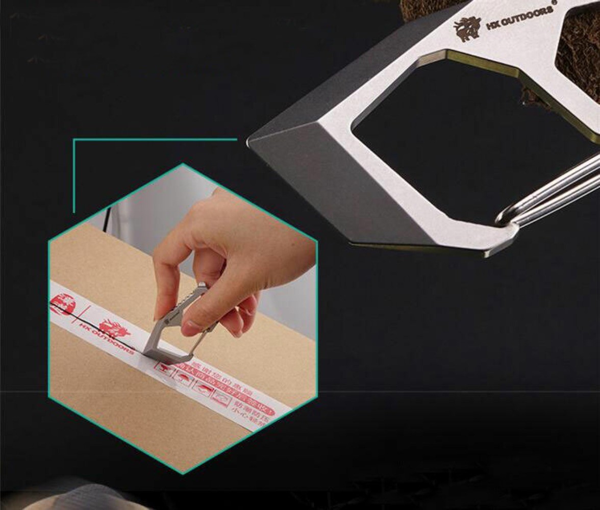 EDC High Stainless Steel Multifunction Keychain Key Carabiner Opener Wrench Tool