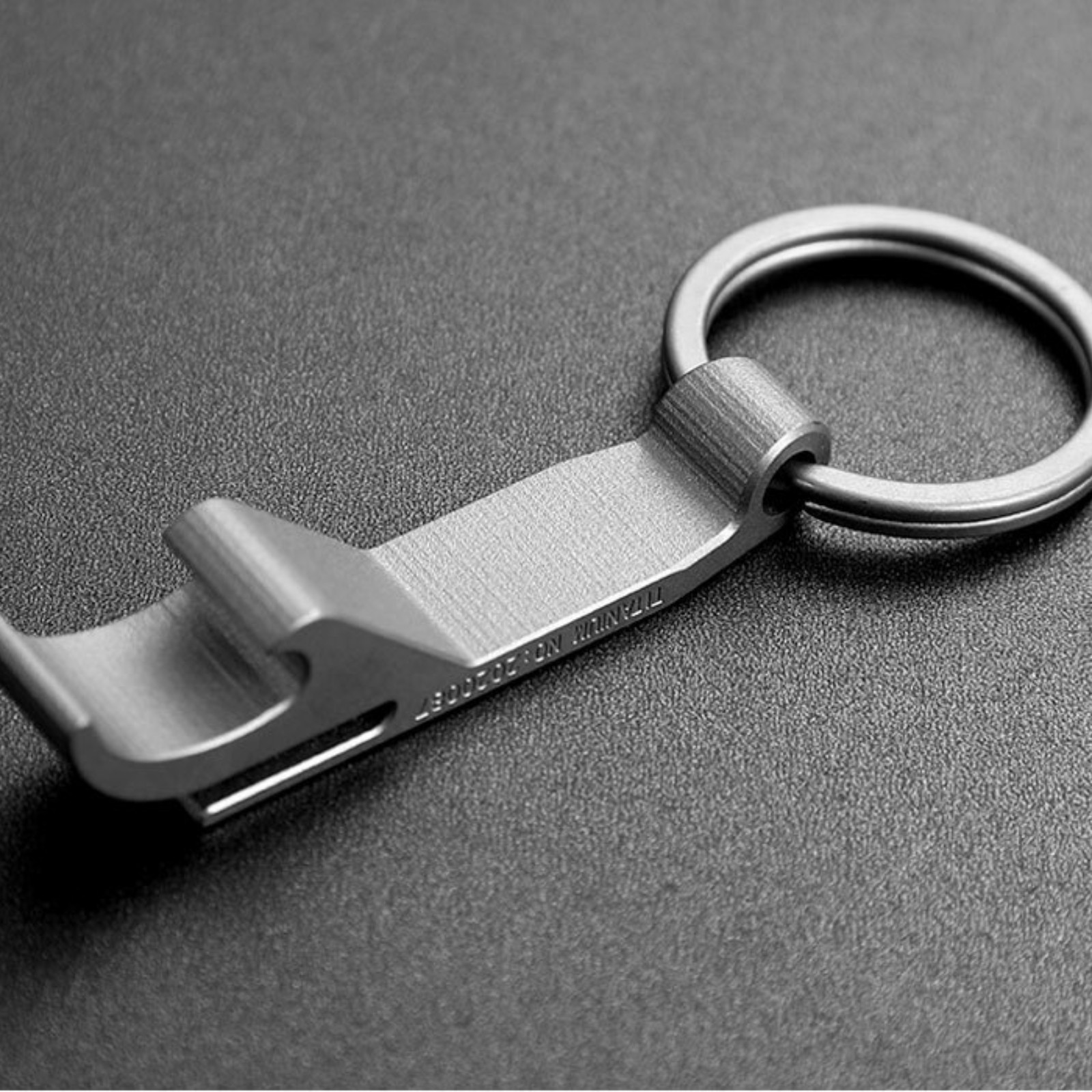 CNC Titanium Alloy Bottle Opener Key Chain Pendant EDC Tool with 25mm Key Ring