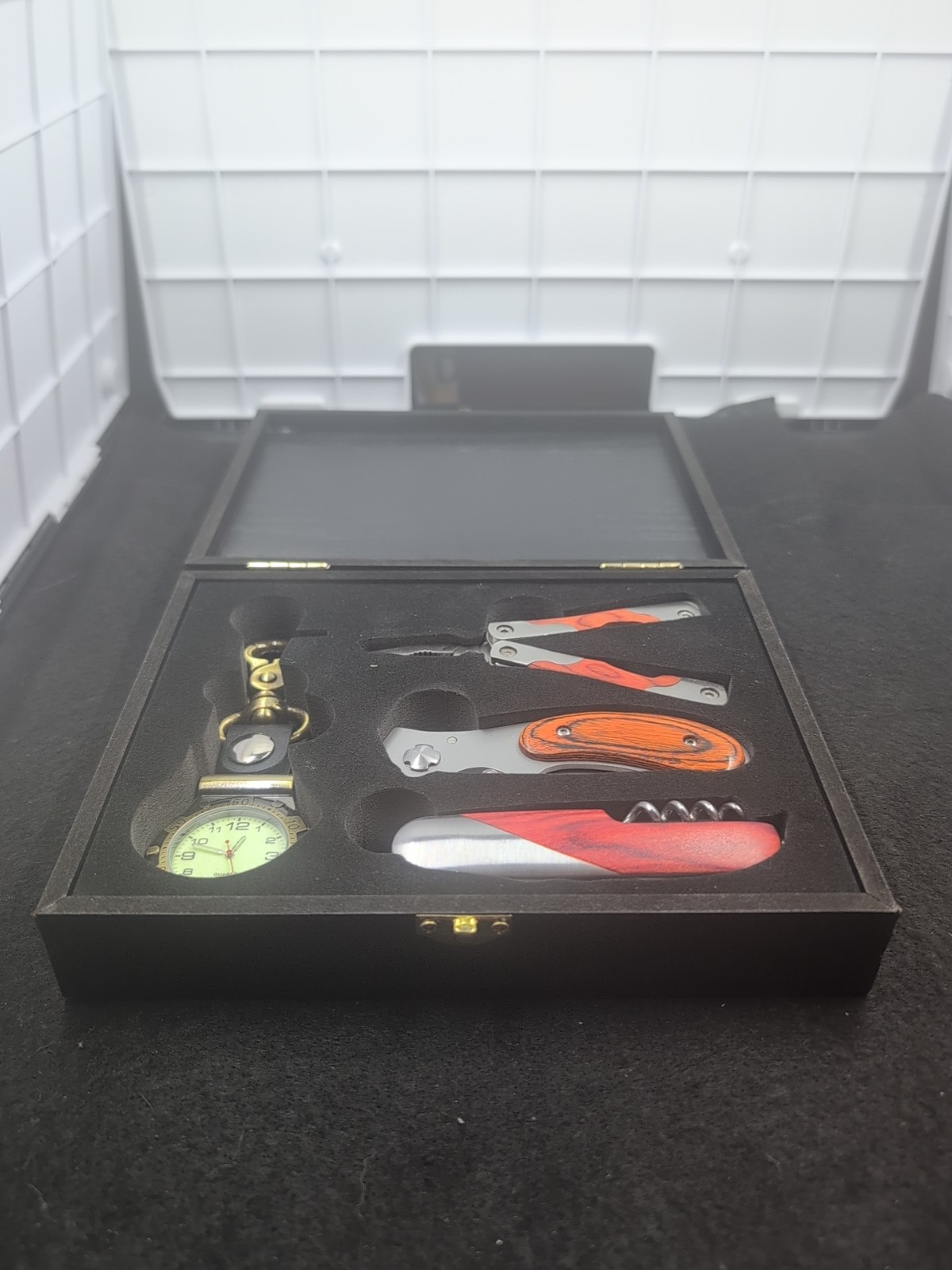 Multi-Tool Gift Set Wood & Stainless Steel Plier Knife Bottle Opener Corkscrew