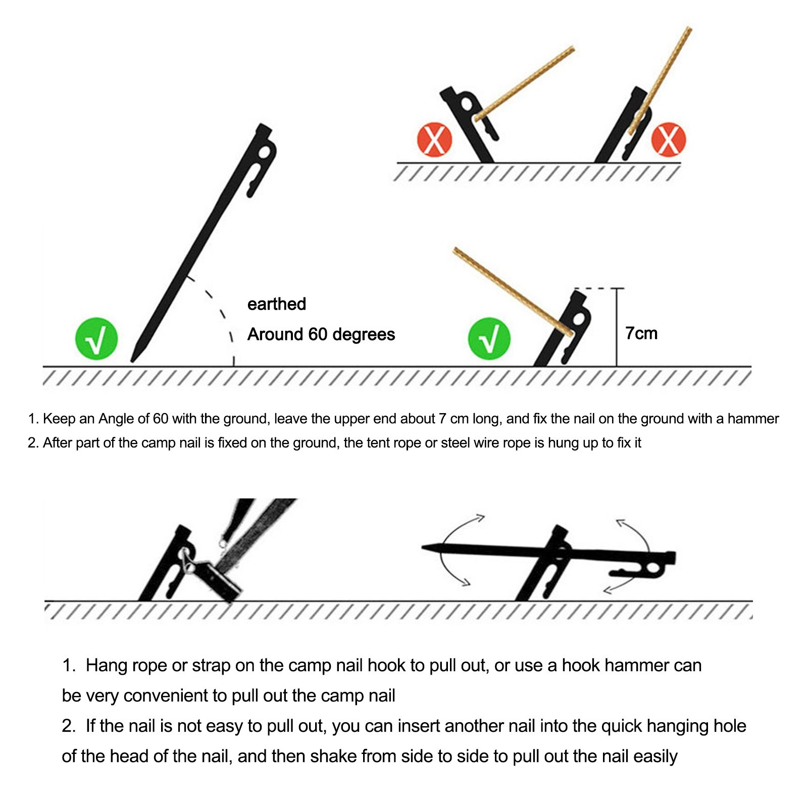 Reliable 30CM Ground Nails with Wear Resistance for Outdoor Activities