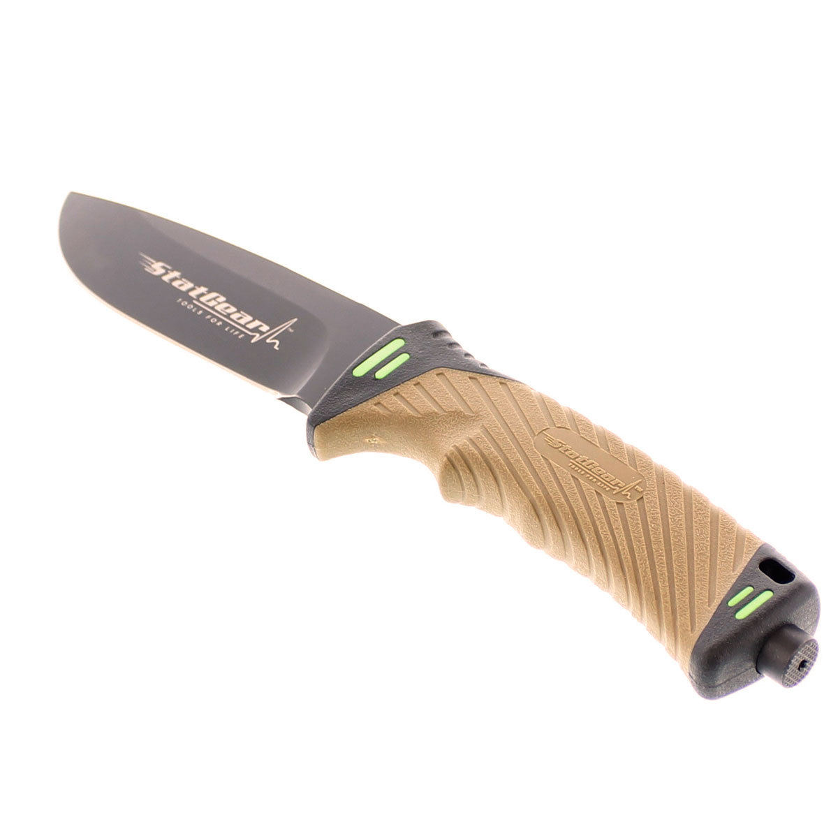 StatGear Surviv-All Hunting Knife – Sheath, Firestarter, Cord Cutter & Sharpener