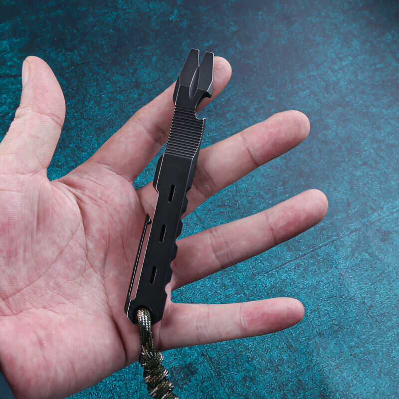 TC4 Titanium Alloy Pocket Pry Bar Pendant Crowbar Opener Multi Keychain EDC Tool