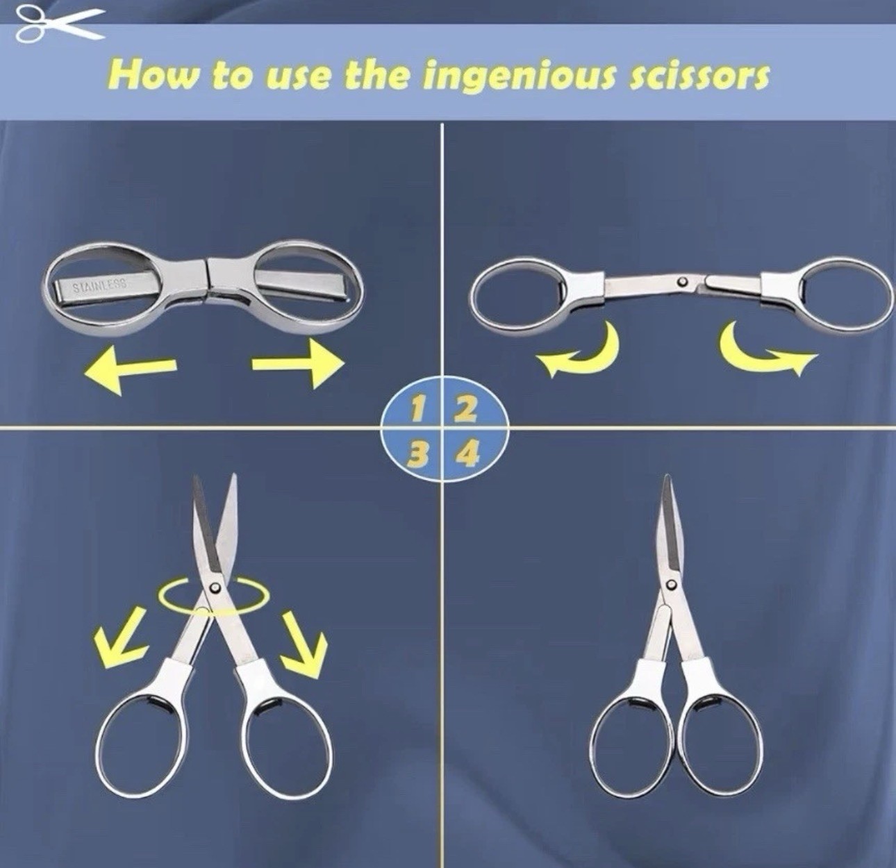 2PCS Portable Safe Folding Travel Mini Retractable Scissors Cutter Fishing