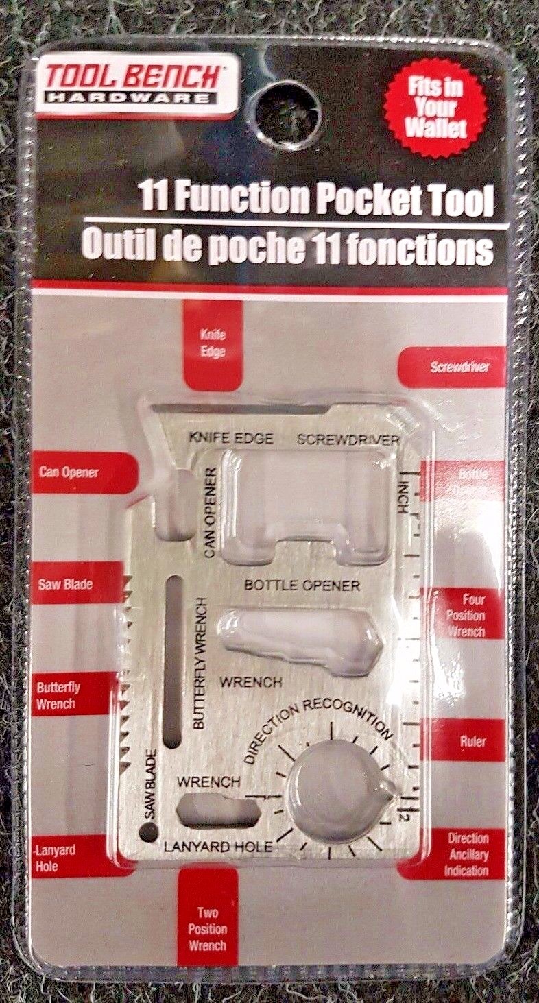 Tool Bench Hardware 11 Function Pocket Tool New in Pack