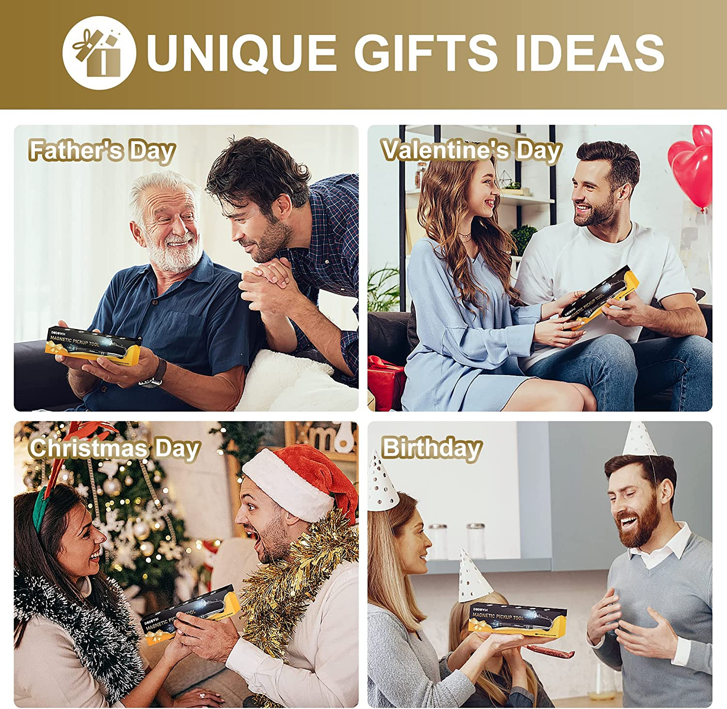 Magnetic Pickup Tools, Valentines Day Gifts for Him, Birthday Gifts for Men Boyf