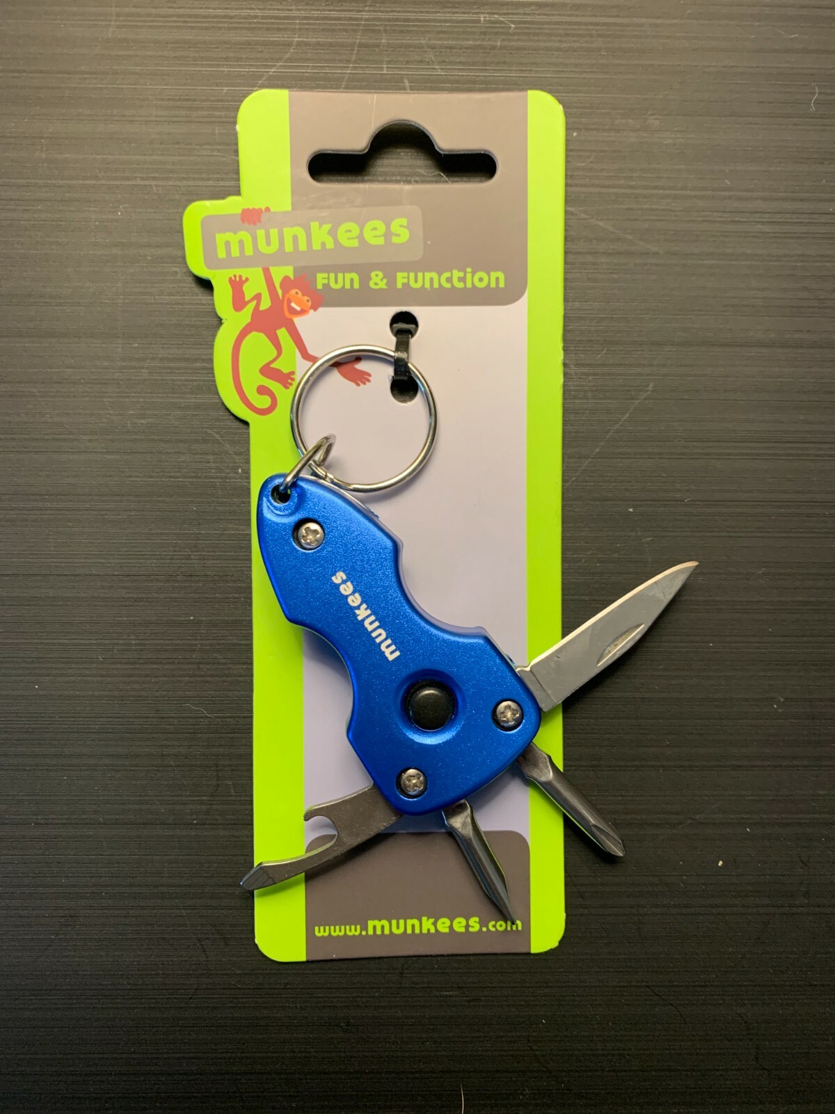Munkees Multi-Tool Knife Bottle Opener Flathead/Phillips Screwdrivers LED Light